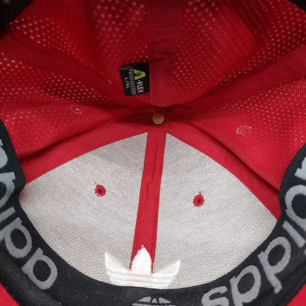 Adidas Red Trefoil Logo Baseball Cap With Breathable Mesh Design L/XL - Picture 12 of 14